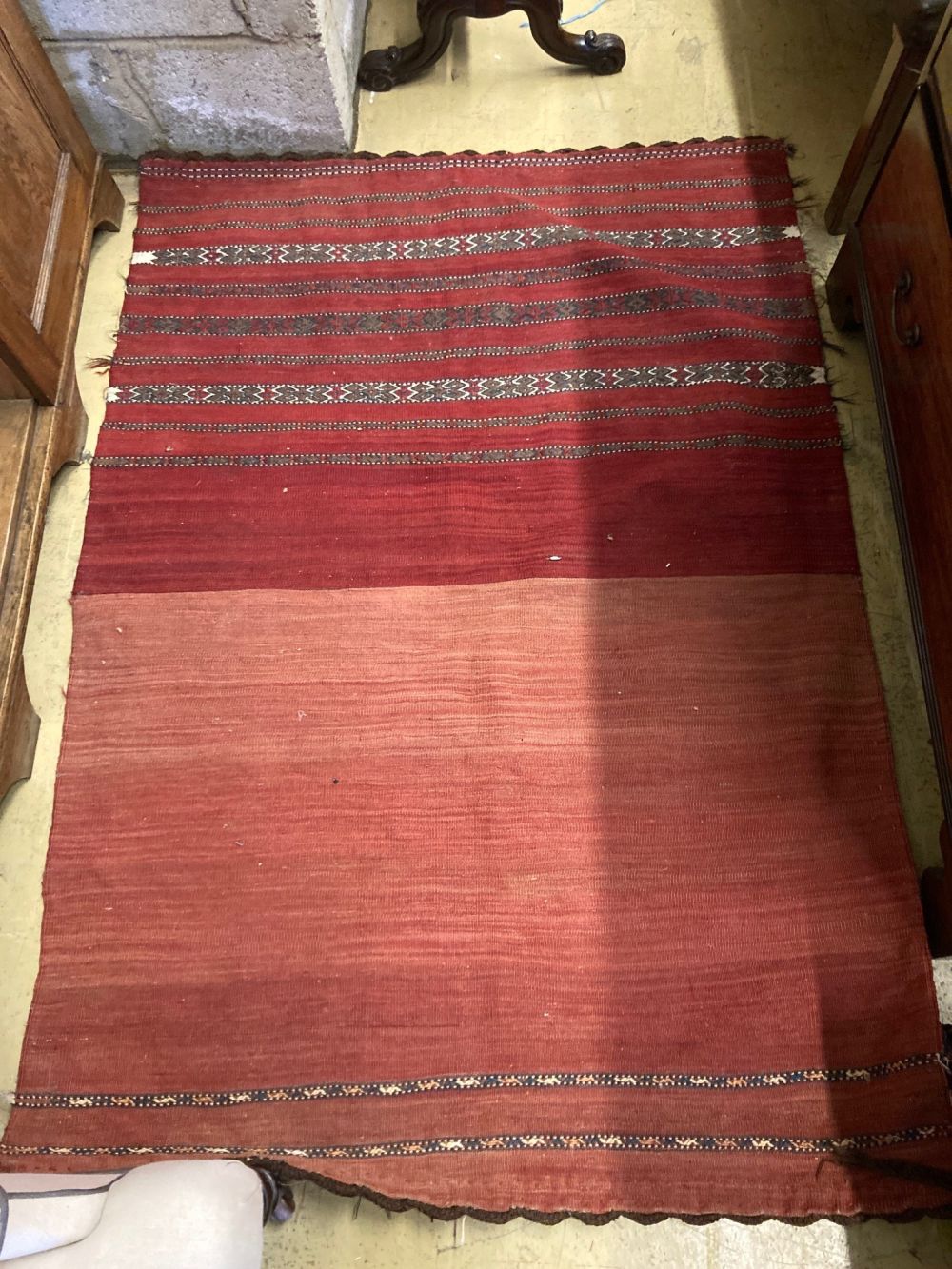 A Kelim and other rugs, largest 240 x 140cm (4)